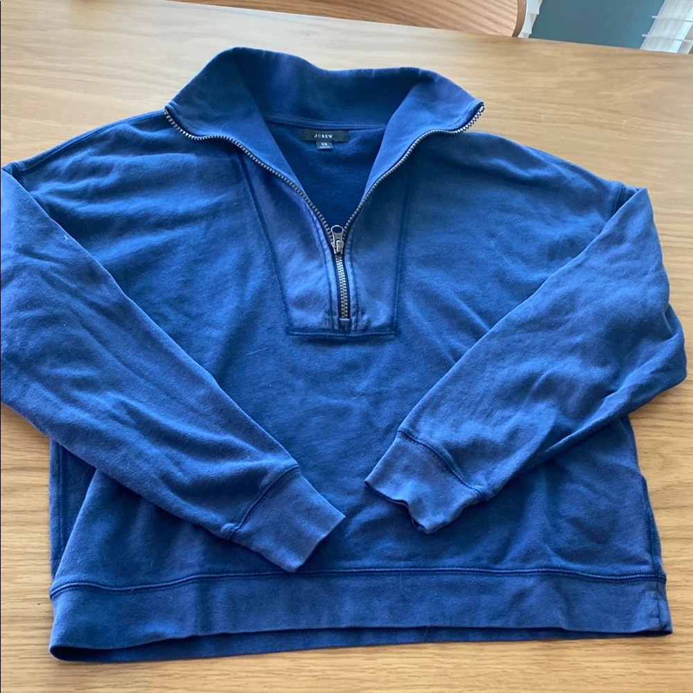 Cute half zip pullover by JCREW. Size XS. Nice medium blue.
